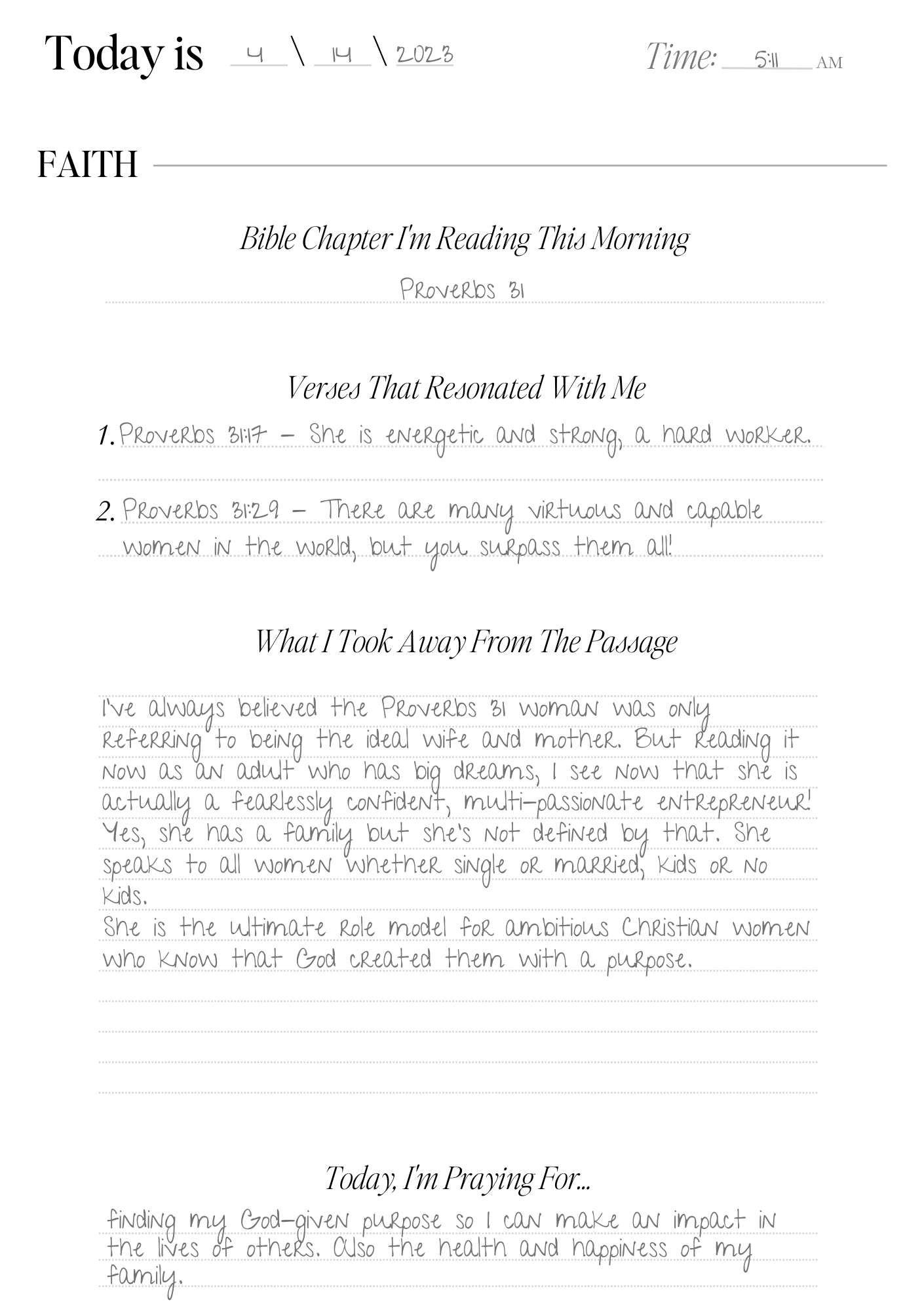 Before Dawn Morning Journal - Beginner&